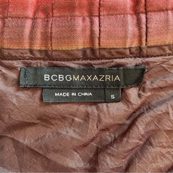 BCBG Maxazria Retro Brown Stripe Cotton Skirt Size Small - Picture 3 of 7